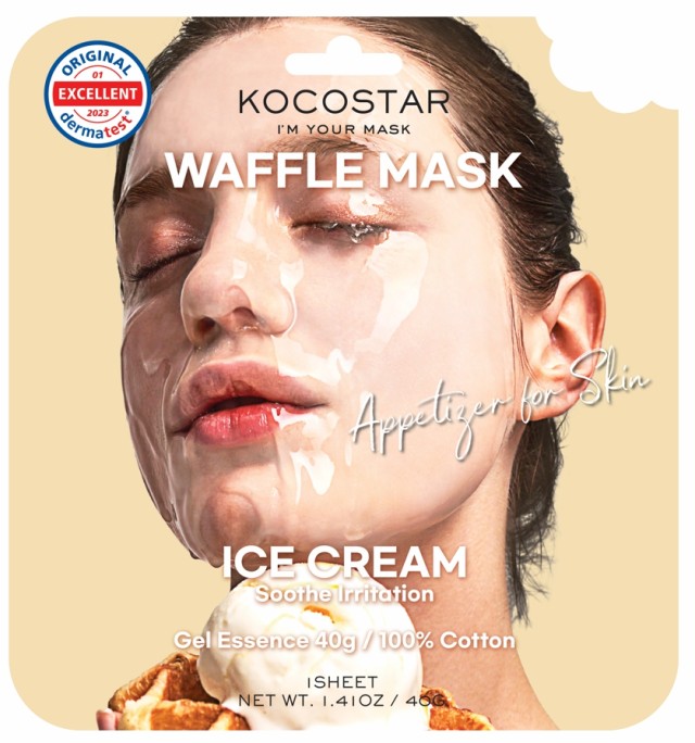 Kocostar Waffle Mask Ice Cream Εμποτισμένη Καταπραϋντική Μάσκα Προσώπου για Ευαίσθητες Επιδερμίδες 40gr