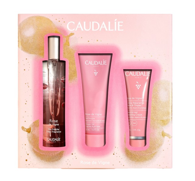 Caudalie Set Rose de Vigne Fresh Fragrance 50ml & Δώρo Rose de Vigne Shower Gel 50ml + Rose de Vigne Hand & Nail Repairing Cream 30ml