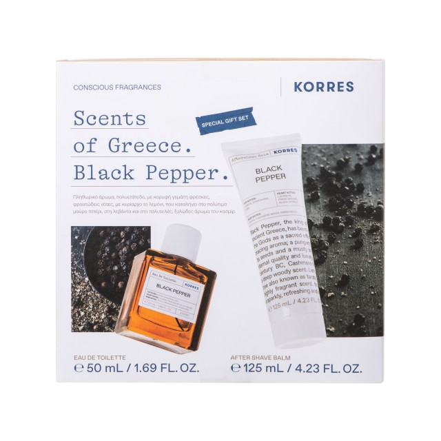 Korres Scents of Greece Set Black Pepper Eau de Toilette 50ml + Black Pepper Aftershave Balm 125ml