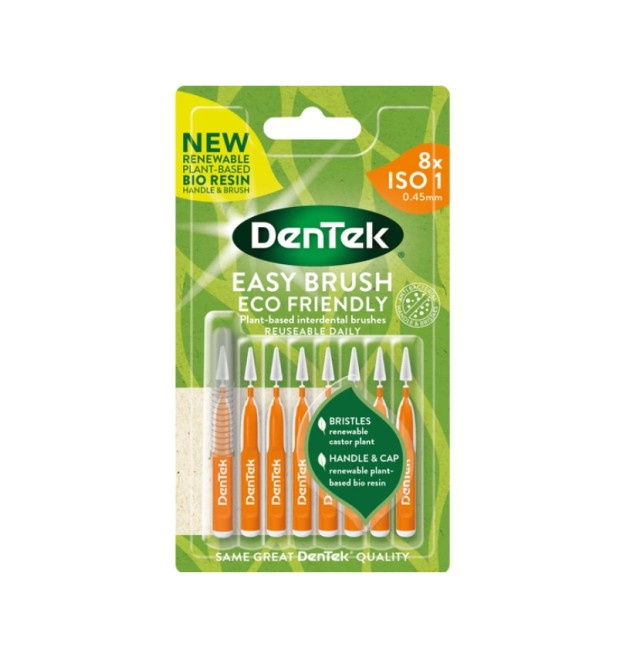 Dentek Easy brush ISO 1 0,45mm Πορτοκαλί 8τμχ