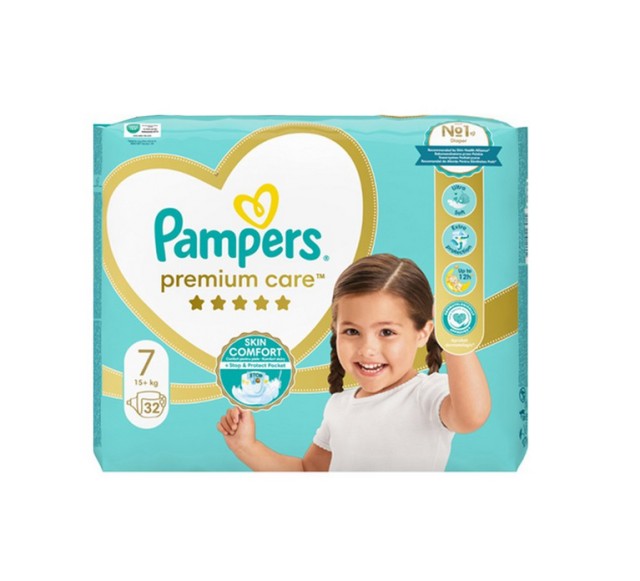 Pampers Premium Care Πάνα Μέγεθος 7 (15kg+) 32 Πάνες