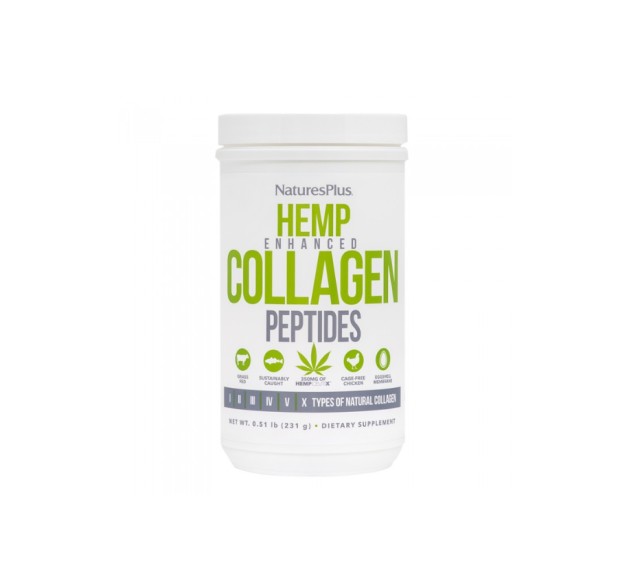 Nature's Plus Hemp Enhanced Collagen Peptides powder 231gr