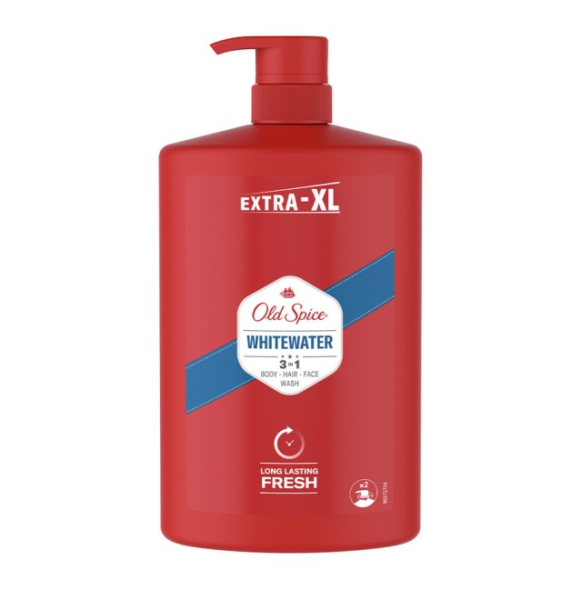 Old Spice Whitewater 3in1 Shower & Shampoo Gel Ανδρικό Αφρόλουτρο Σαμπουάν σε Μορφή Gel για Σώμα Μαλλιά & Πρόσωπο 1000ml