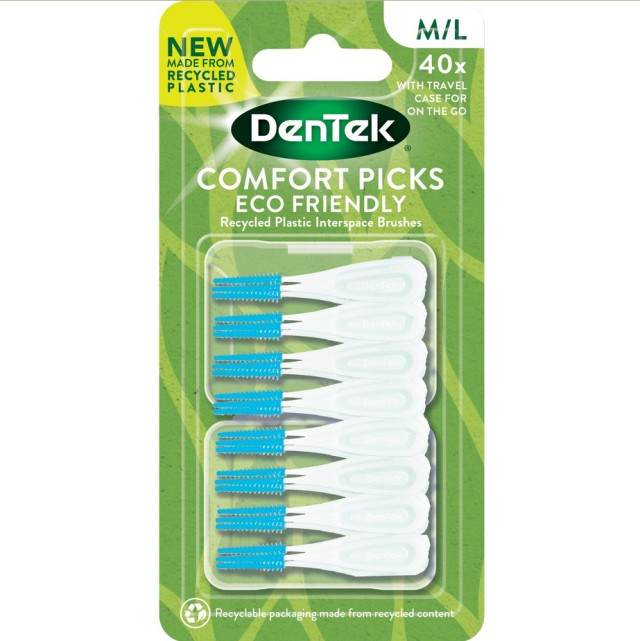 Dentek Comfort Picks Recycled Plastic Μεσοδόντια Βουρτσάκια M/L 40τμχ