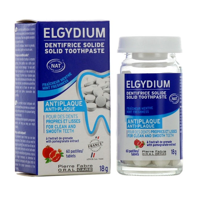 Elgydium Anti-Plaque Στέρεη Οδοντόκρεμα Κατά της Πλάκας 60tabs