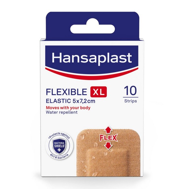 Hansaplast Flexible XL Strips Ελαστικά Επιθέματα 5 X 7,2cm 10τμχ